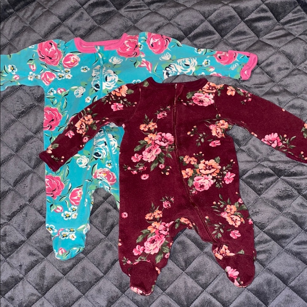 Wonder Nation Blue and Red Footies One Piece Set